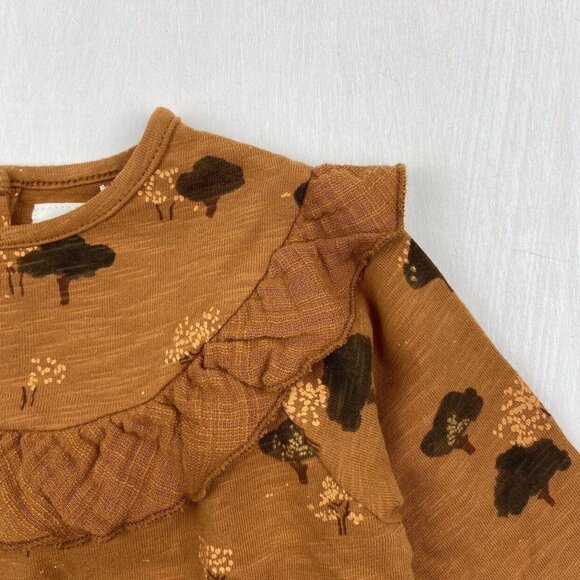 NWOT* Play Up Portugal Organic Cotton Ruffle Top in Warm Brown (9m) - Picture 3 of 10